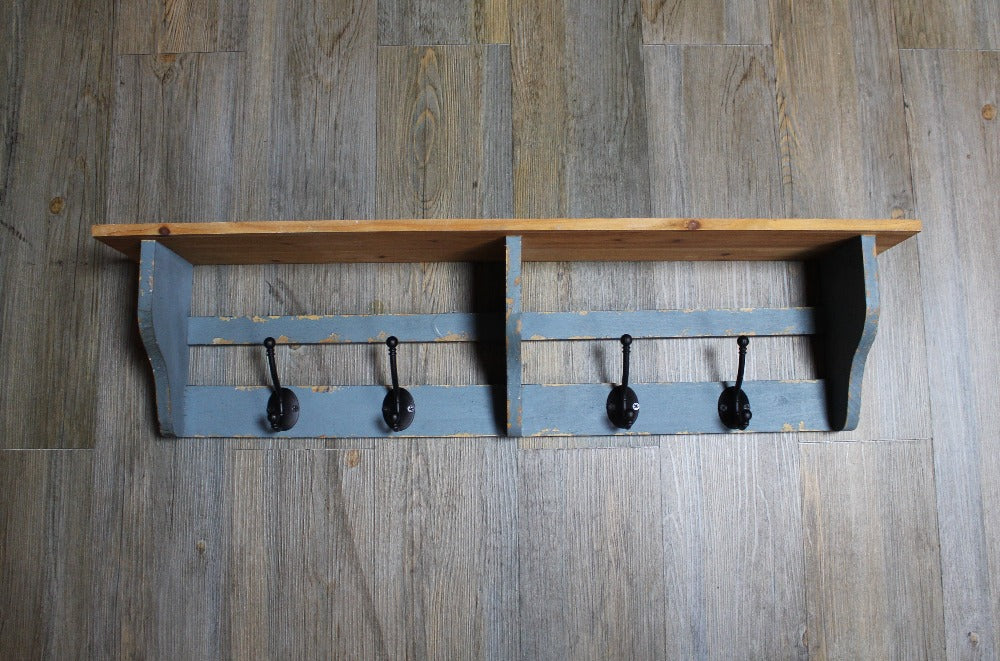 Painted Woodland Shelf with Hooks – Malt House Emporium Ltd